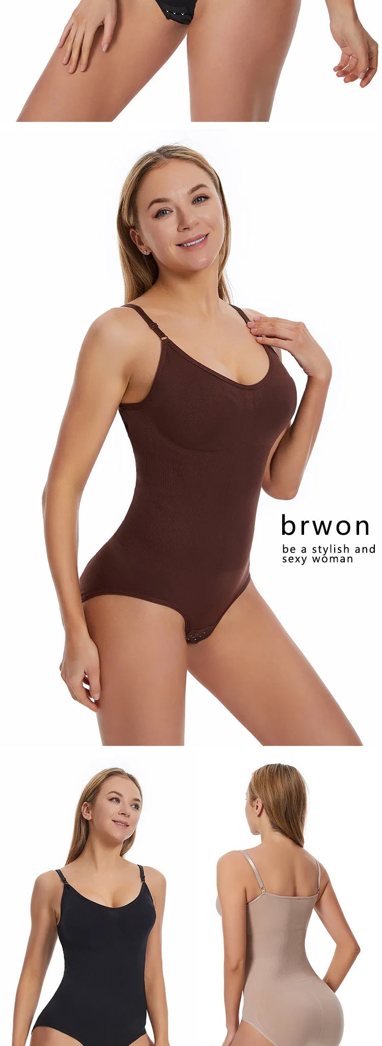 Tank Top Bodysuit Shapewear with Tummy Control & Shorts