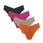 Women's Ice Silk Seamless Bikini Briefs 4-Pack | Leopard Print | OWNLUXE