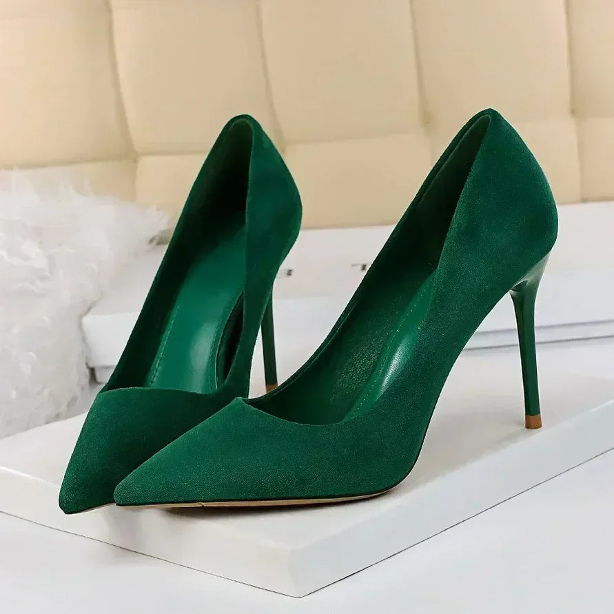 Women's Stiletto High-Heel Pumps (Orange) | OWNLUXE