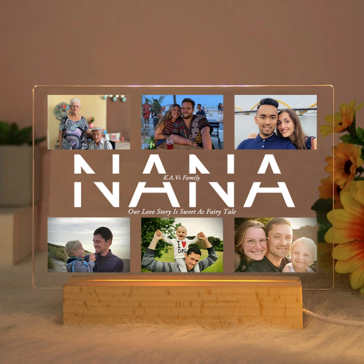 Custom Acrylic Lamp Personalized Photo Text Bedroom | OWNLUXE