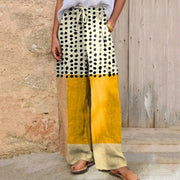 Women's 3D Cat Print Wide Leg Pants - Casual Straight Leg Trousers