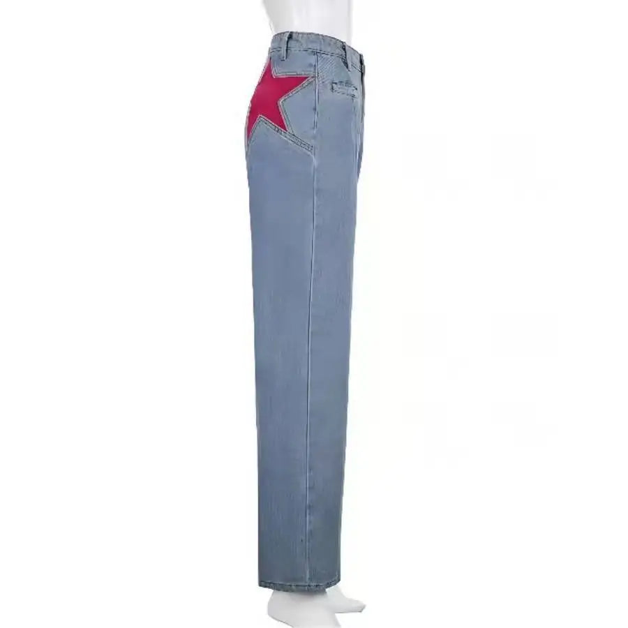 Women’s High-Waisted Flare Jeans with Embroidery