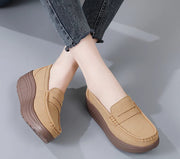 Women's Suede Platform Loafers - Slip-on Flats | OWNLUXE