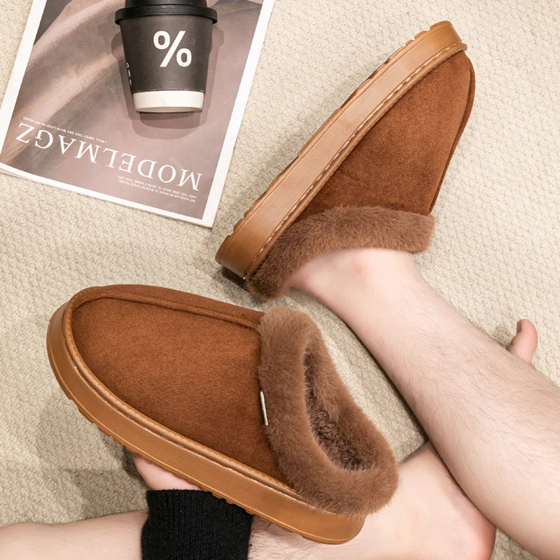 Plush Winter Home Slippers – Unisex Warm Indoor & Outdoor Shoes
