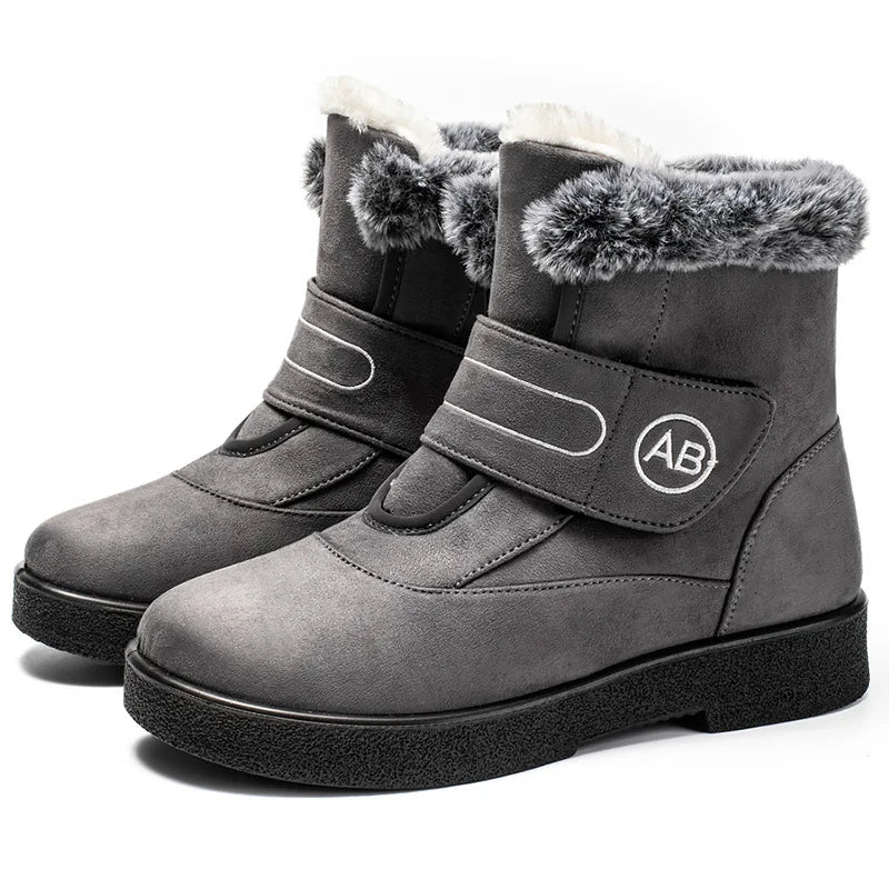 Warm Fur Ankle Boots - Women's Elegant Winter Snow Booties