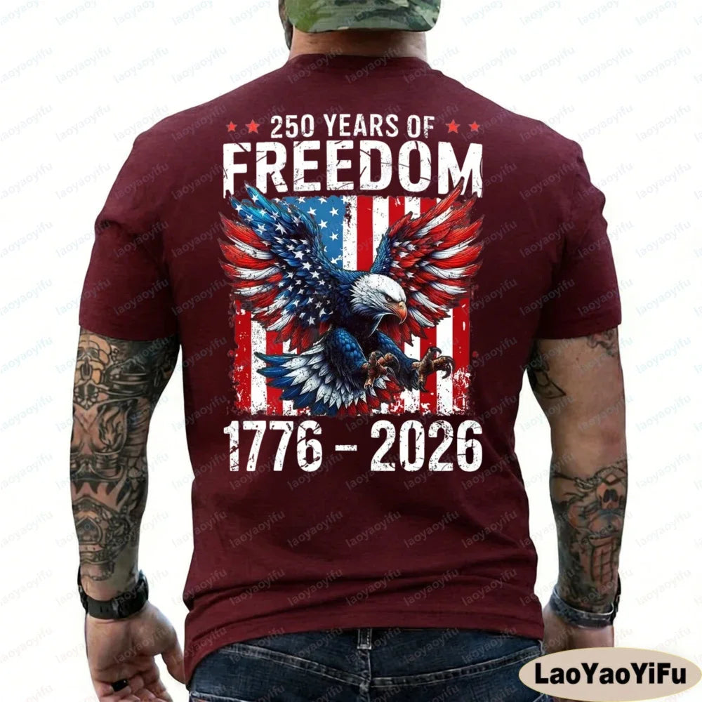 250 Years of Freedom 1776–2026 Patriotic Bald Eagle T-Shirt | OWNLUXE