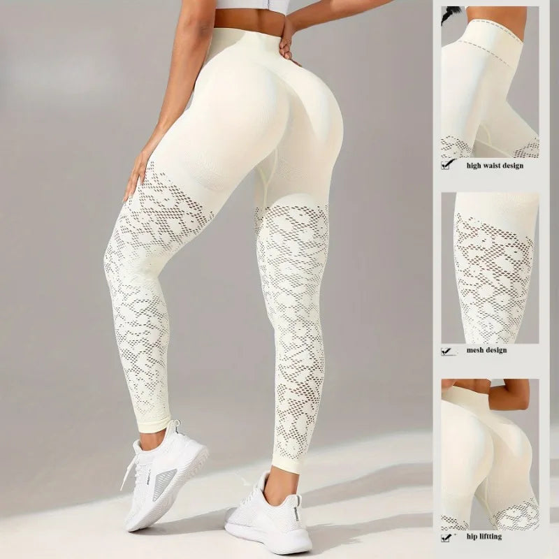 Mesh Yoga High-Waist Running Leggings | OWNLUXE