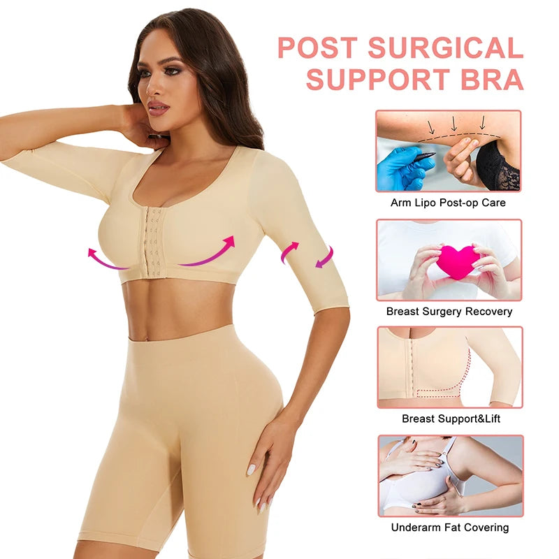 Arm Shaper Compression Top with Posture Corrector & Front Closure | OWNLUXE