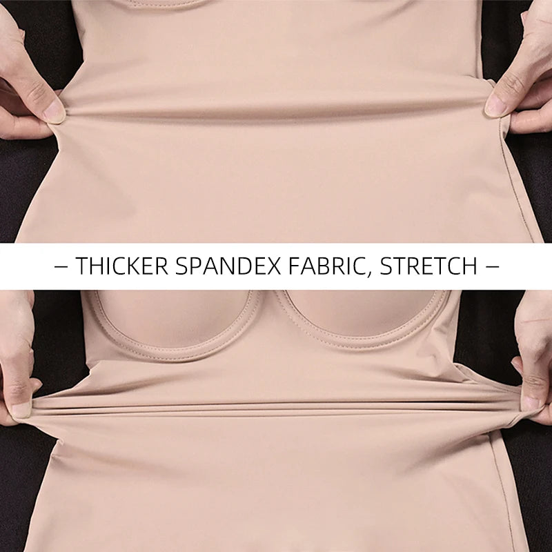 Shapewear Slip Dress with Bra – Tummy Control Body Shaper