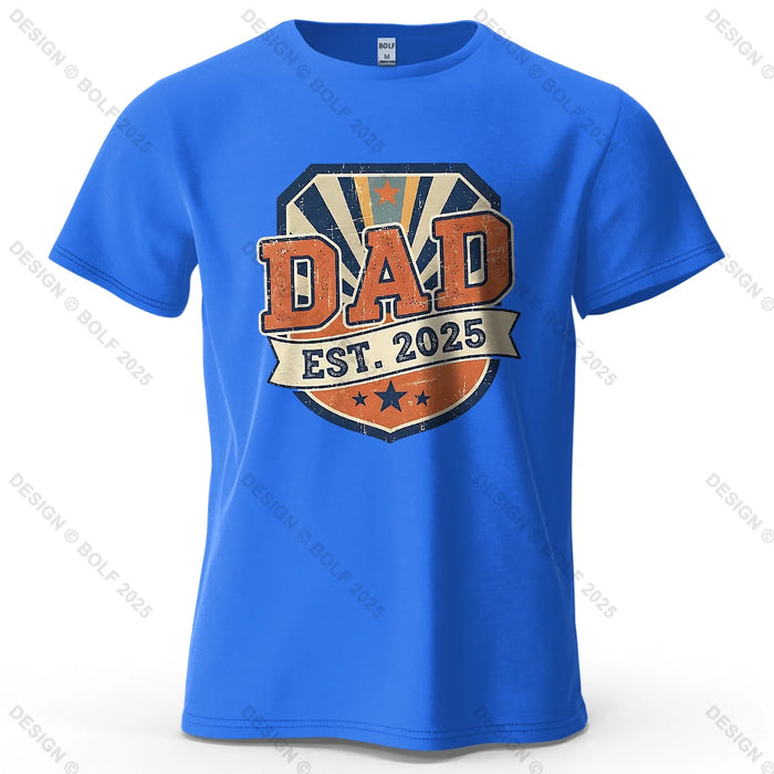 Dad Est. 2025 Vintage Graphic Tee – 100% Cotton