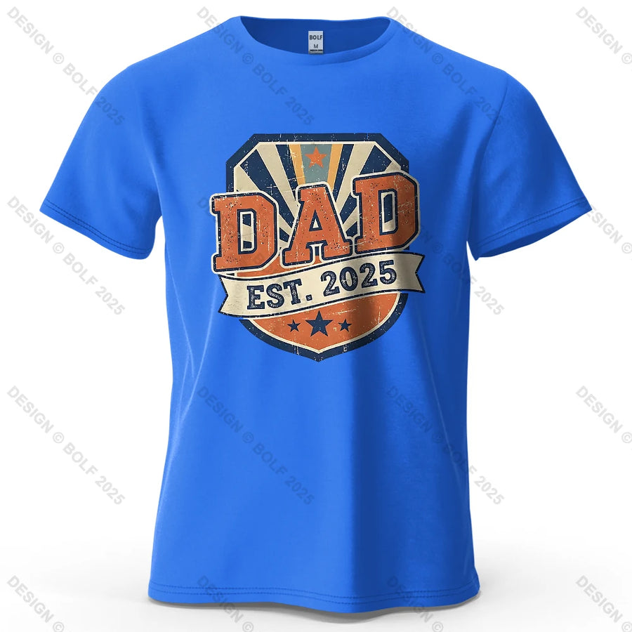 Dad Est. 2025 Vintage Graphic Tee – 100% Cotton