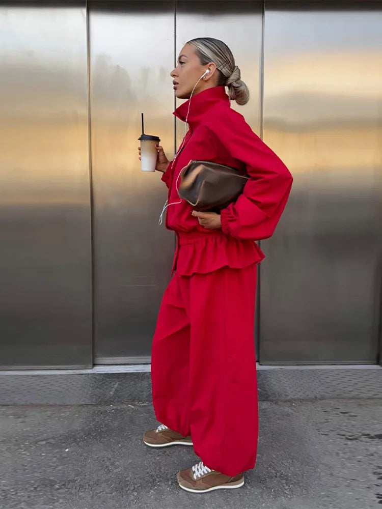 Two-Piece Cotton Pajama Set (Red Pants) – Shop at OWNLUXE