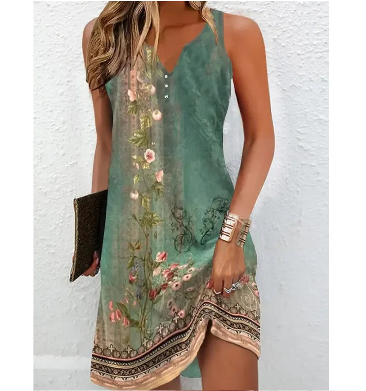 V-Neck Sleeveless Vestidos | OWNLUXE