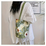 Spacious Oxford Fabric Floral Bucket Bag | OWNLUXE