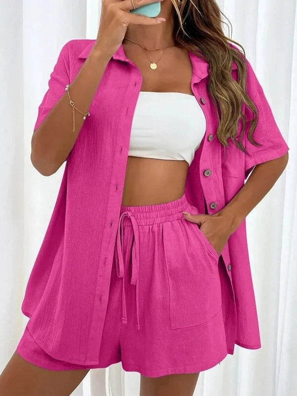 Cotton Shirt and Shorts Set | OWNLUXE