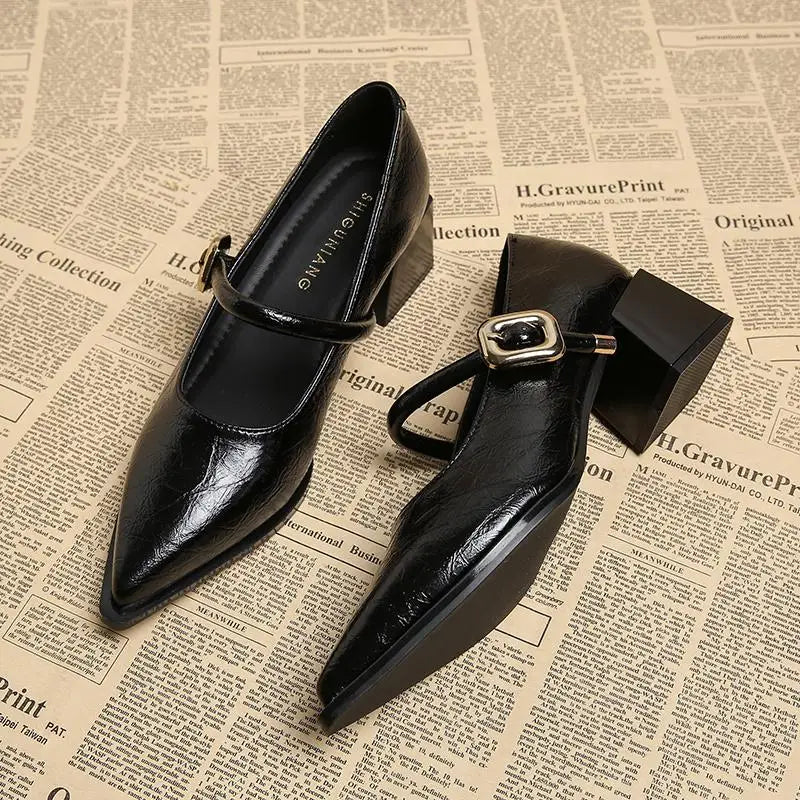 Pointed Toe Leather Retro Belt – Shop at OWNLUXE