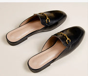 Women’s Chain Detail Flat Mules – Closed Toe Slides