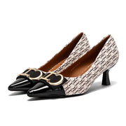 Pointed Toe Slingback Pumps with Mid Heel Platform