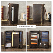 Leather Family Passport Wallet - RFID Protection with AirTag Slot