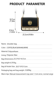 Letter Embossed Shoulder Bag - Luxury Party Handbag