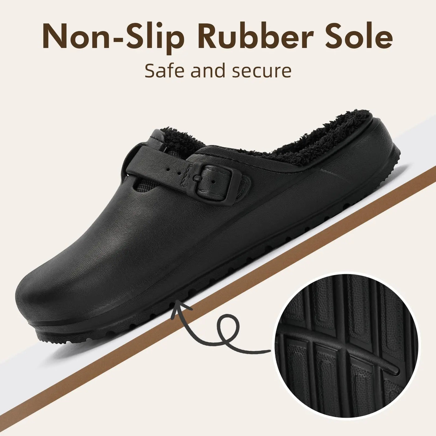 Women’s Winter Clogs Cotton-Lined Slip-On Garden Mules