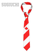 Canada Flag Emblem Neck Tie – Slim Plaid Tie for Wedding, Business & Canada Day