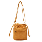 Corduroy Drawstring Bucket Bag | OWNLUXE