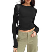 Women's Long Sleeve Crew Neck Slim Fit T-Shirt | OWNLUXE