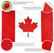 90x150cm Embroidered Canada Canadian Flag 210d Nylon | OWNLUXE