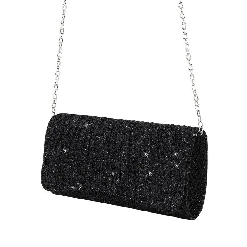 Pleated Evening Clutch Bag – Elegant Party Style | Pochette de Soirée Plissée – Style Élégant pour Soirée