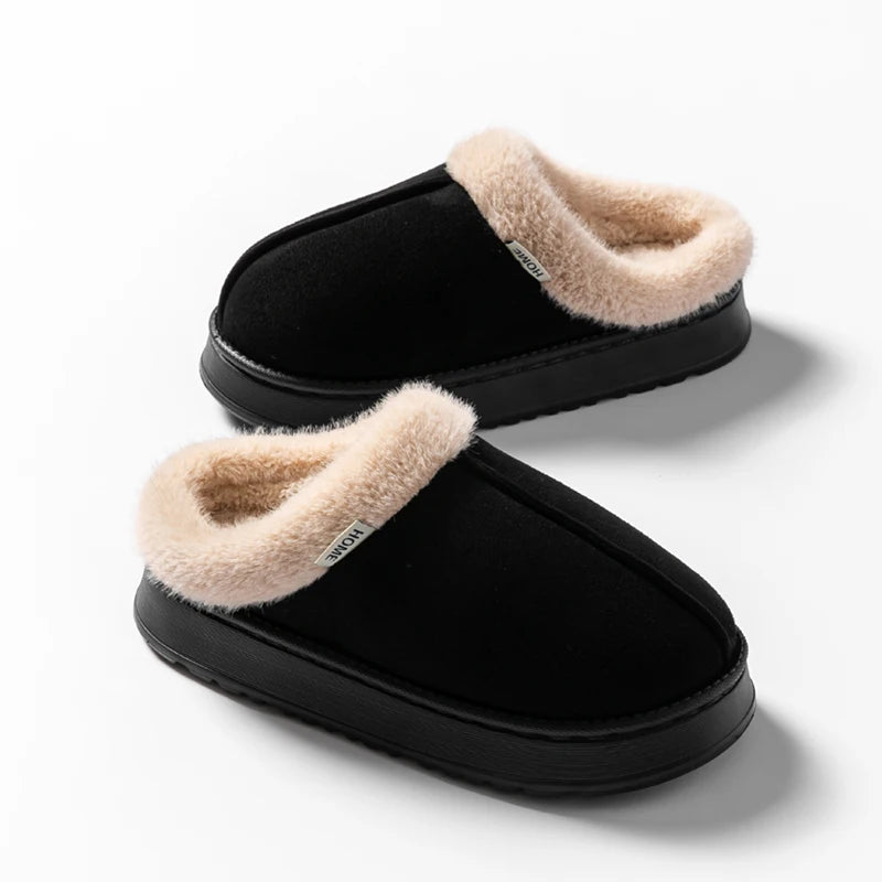 Women’s Fluffy Winter Indoor Slippers with Thick EVA Sole