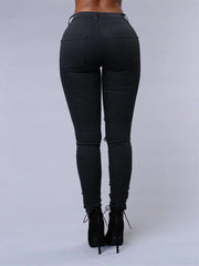 Women’s Mid-Rise Skinny Jeans – Distressed Casual Fit