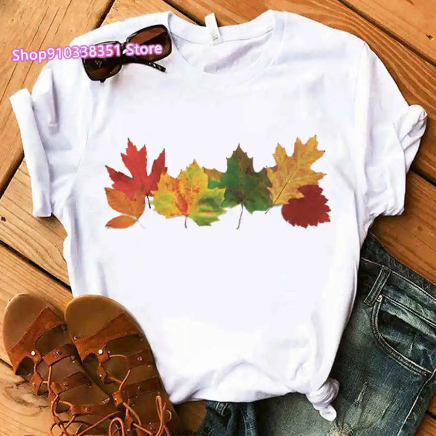 Fashion Canada Maple Leaf Flag Print Women T-Shirt O-Neck Short Sleeve | OWNLUXE