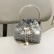 Crystal Bucket Evening Bag (Green Pink) | OWNLUXE