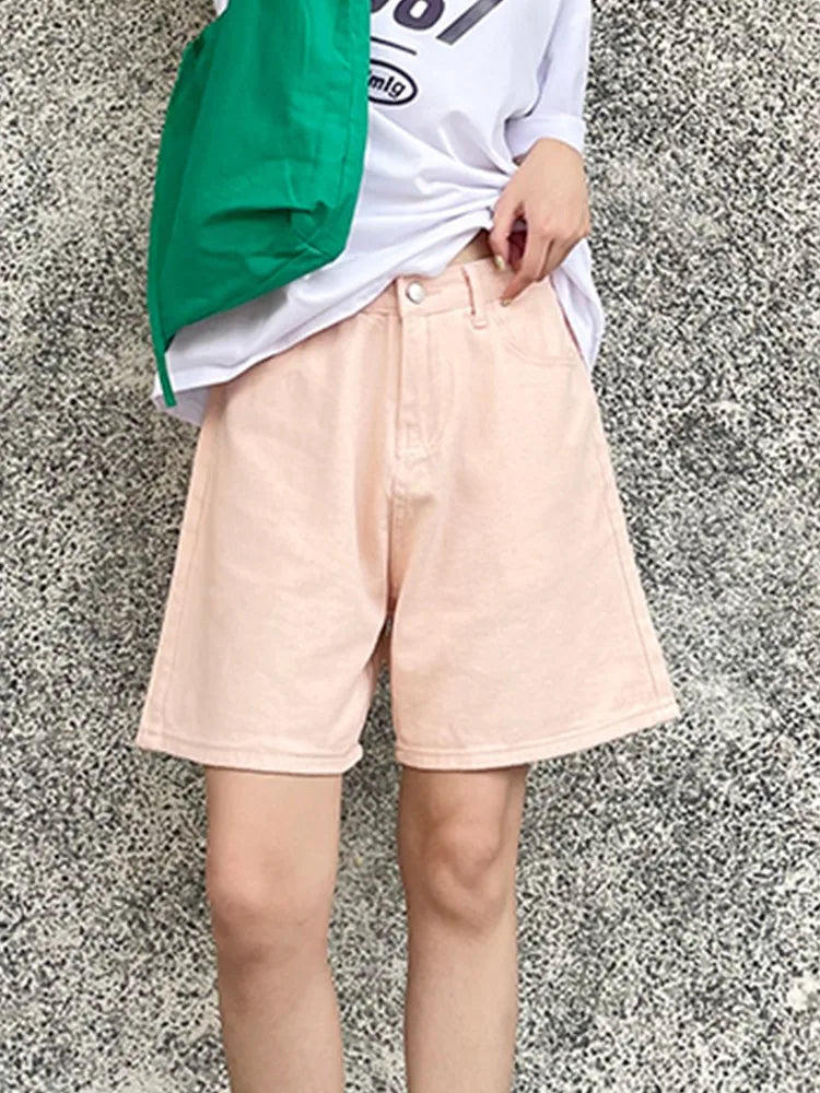 High Waist Denim Shorts – Oversized Wide Leg