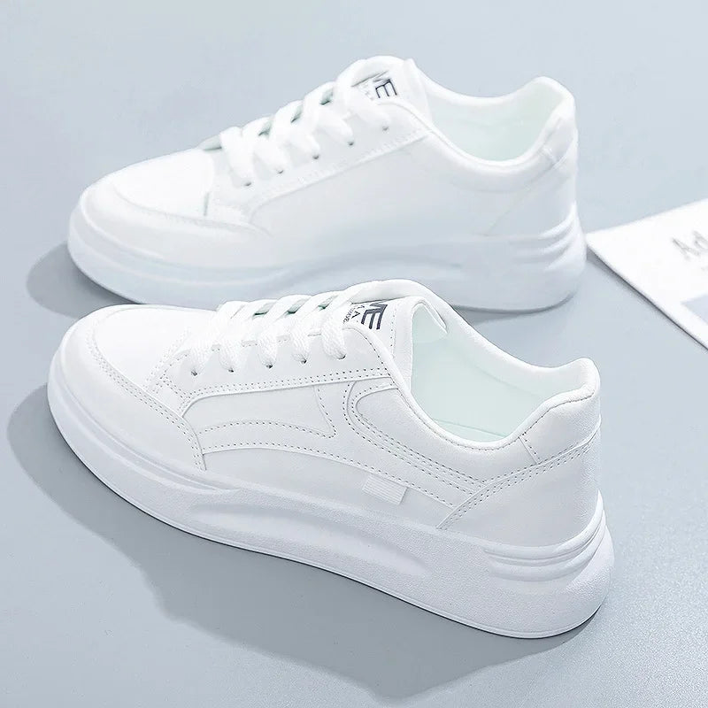 Women's Waterproof PU Slip-On Shoes with Medium Heel