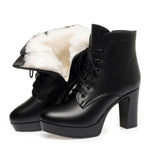 Load image into Gallery viewer, Platform Lace-Up Ankle Boots – Waterproof Winter Style
