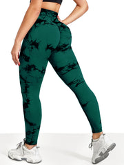 Tie-Dye Seamless High-Waist Yoga Tie-Front Leggings | OWNLUXE