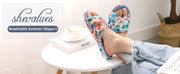 Waffle Cotton Indoor Slippers for Women with Arch Support