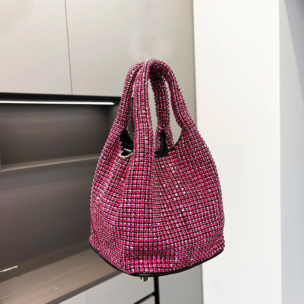 Crystal Bucket Evening Bag (Gold) | OWNLUXE