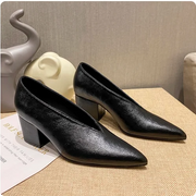 Women's Pointed Toe Pumps (Wine Chunky Heel) – Shop at OWNLUXE