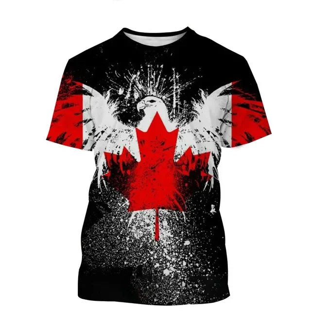 Canada Beaver T Shirt Canadian Flag Maple Leaf 3D Print Streetwear Man Woman O-Neck T-shirts Harajuku Tees Tops Kids Clothing