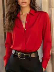 Button-Down Long-Sleeve Blouse | OWNLUXE