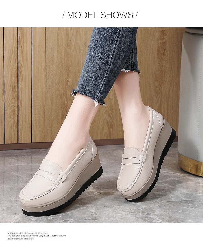Women's Suede Platform Loafers - Slip-on Flats | OWNLUXE