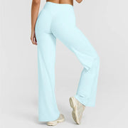 Women's Straight Leg Yoga Pants - Ultra Soft Mid-Waist Sports Trousers