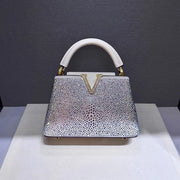 Rhinestone Embellished Leather Tote Bag - Luxury Crossbody Handbag | OWNLUXE