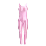 Faux Leather Shaping Jumpsuit - Sleeveless Body Sculpting One-Piece