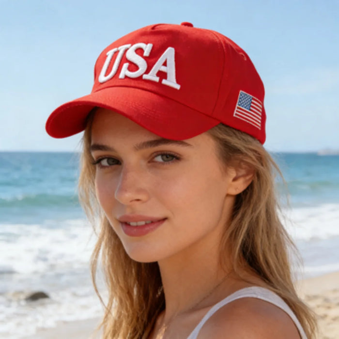 USA Flag Embroidered Baseball Cap | OWNLUXE