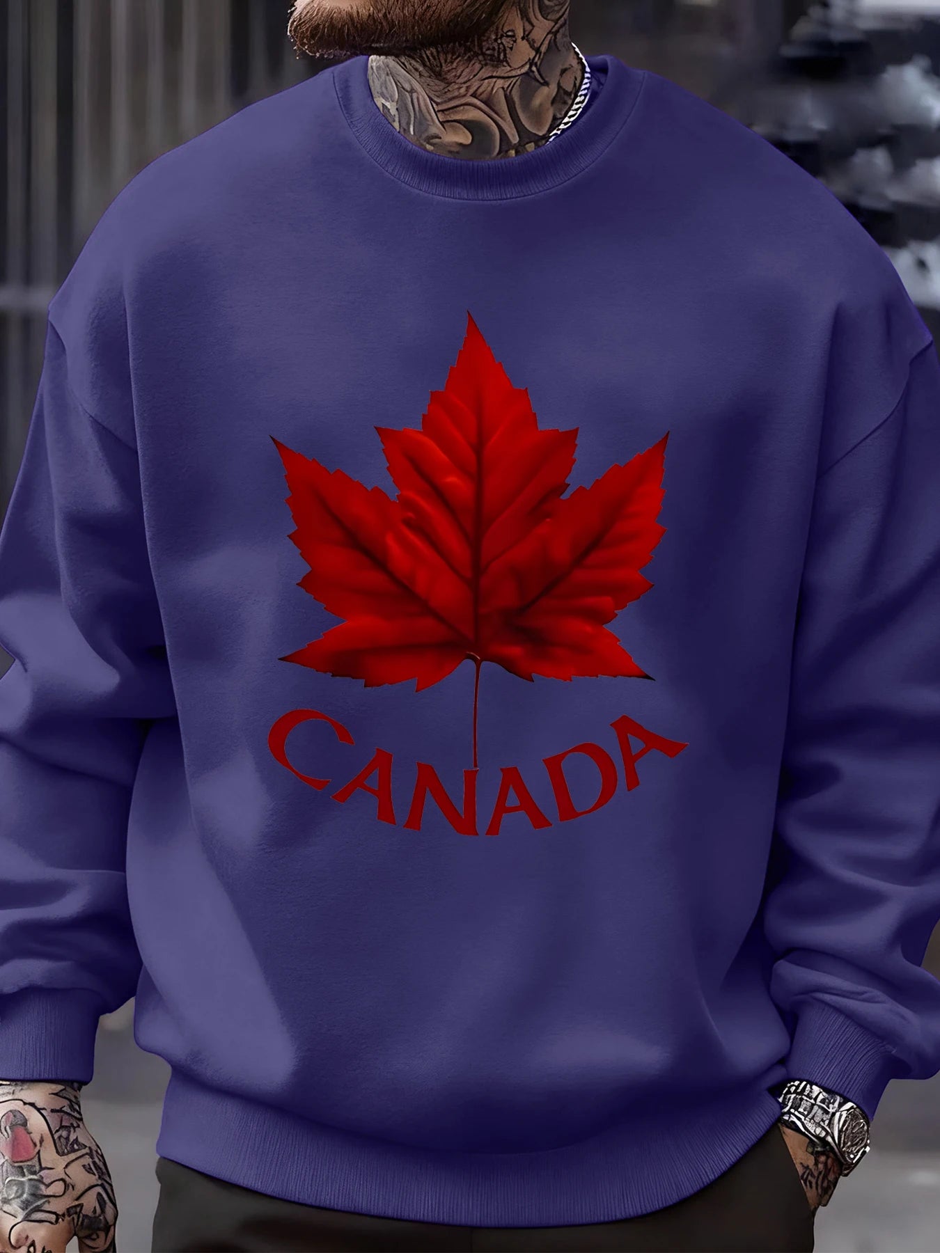 Canada Maple Leaf Fleece Pullover Sweatshirt – Unisex Oversized Casual Top | OWNLUXE