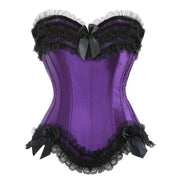Satin Overbust Corset - Lace Up Bustier Top Gothic & Lolita Style | OWNLUXE